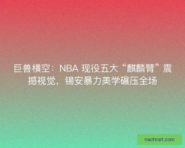 巨兽横空：NBA 现役五大 “麒麟臂” 震撼视觉，锡安暴力美学碾压全场
