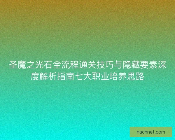 圣魔之光石全流程通关技巧与隐藏要素深度解析指南七大职业培养思路