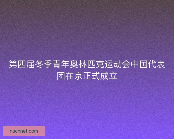第四届冬季青年奥林匹克运动会中国代表团在京正式成立